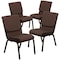 Flash Furniture 18.5"W Stacking Church Chair in Brown Fabric, 4PK 4-XU-CH-60096-BN-GG - alternate 1